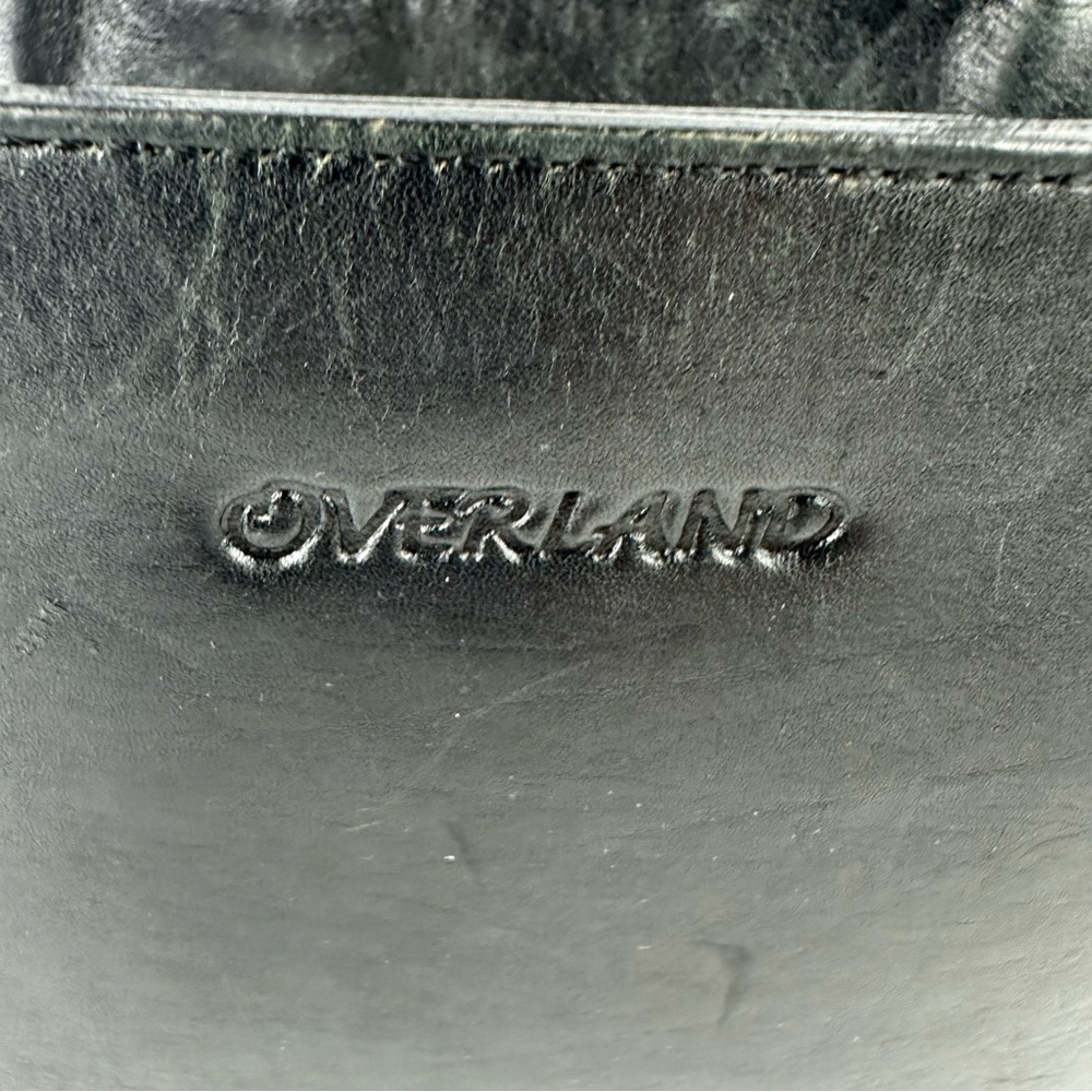 Overland Vintage Handbag Black Leather Double Handles Made In USA Purse - Picture 3 of 12